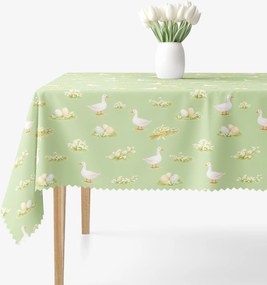 Goldea veľkonočný hranatý teflónový obrus - husy a kraslice 120 x 120 cm