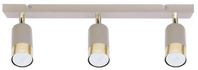 Bodové svietidlo Hugo, 3x béžové/zlaté kovové tienidlo, (možnosť polohovania)