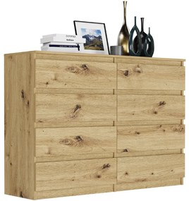 Moderná komoda s 8 šuflíkmi R-140-S8 - rôzne farebné prevedenia biela