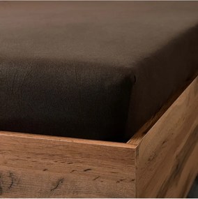Plachta posteľná tmavohnedá jersey EMI, Plachta 160x200