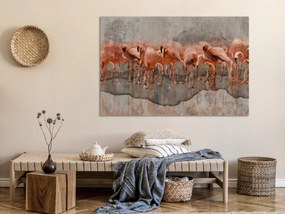 Artgeist Obraz - Flamingo Lake (1 Part) Wide Veľkosť: 120x80, Verzia: Na talianskom plátne