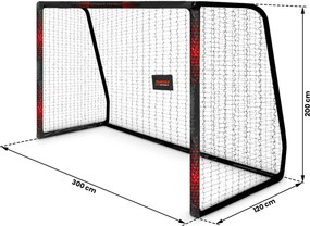 Neo-Sport Futbalová bránka 300 x 200 x 120 cm NS-473 čierno-červená