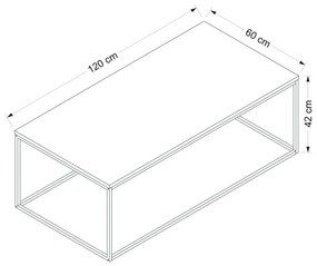 Konferenčný stolík Tibor (Antracit). Vlastná spoľahlivá doprava až k Vám domov. 1072986