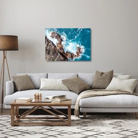 Sklenený obraz skál a mora (70x50 cm)