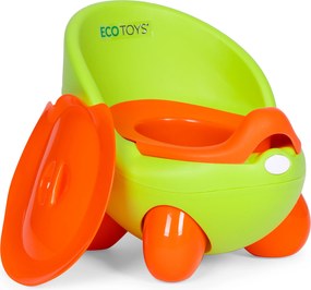 Detský nocník ECOTOYS pre deti od 12 mes., vyberateľná miska, protišmykové nožičky, zelený