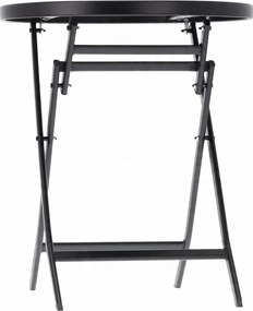 CH Okrúhly skladací stolík Darsy - čierny