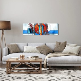 Obraz maľby starovekej osoby (s hodinami) (90x30 cm)