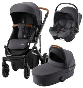 Set kočík Smile 4 + hlboká vanička + autosedačka Baby-Safe Core, Midnight Grey
