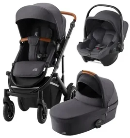 Set kočík Smile 4 + hlboká vanička + autosedačka Baby-Safe Core, Midnight Grey