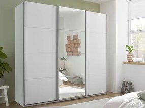 Šatníková skriňa so zrkadlom Carano, 215 cm, biela%