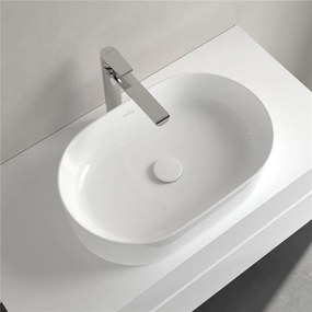 VILLEROY &amp; BOCH Collaro oválne umývadlo na dosku bez otvoru, bez prepadu, 560 x 360 mm, biela alpská, s povrchom CeramicPlus, 4A1956R1