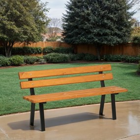 Vonkajšia lavička WOODY s operadlom, 1500 mm, limba