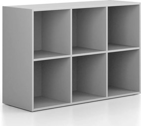 Regál FRAME, nízky, 3 stĺpce, 881 x 1299 x 450 mm, sivá