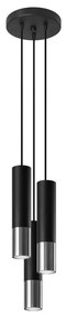 Sollux SL.0943 - Luster na lanku LOOPEZ 3xGU10/10W/230V guľatý čierna/chróm