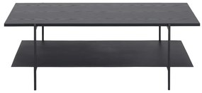 Čierny konferenčný stolík s doskou v dekore jaseňového dreva Actona Angus