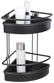 Čierna rohová sprchová polica Wenko Molinella, 30 x 22 cm