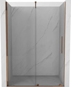 Mexen Velar, posuvné dvere do otvoru 130x200 cm, 8mm číre sklo, ružové zlato, 871-130-000-01-60