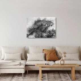 Sklenený obraz - Akvareloví papagáje (70x50 cm)