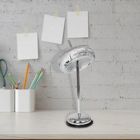 Stolná lampa Mercurio, 1x chrómové kovové tienidlo