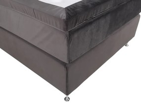 Furudal 120 boxspring posteľ sivý zamat čelo Sarna