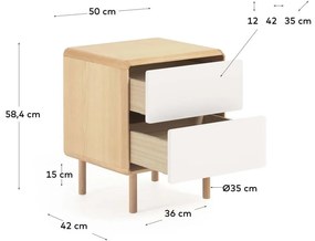 Sivý/v prírodnej farbe nočný stolík Anielle – Kave Home