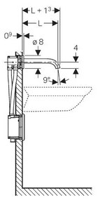 GEBERIT Piave umývadlová armatúra, montáž na stenu, napájaná zo siete, pre podomietkovú funkčnú krabicu, bez zmiešavača, 170 mm, lesklý chróm, 116.261.21.1