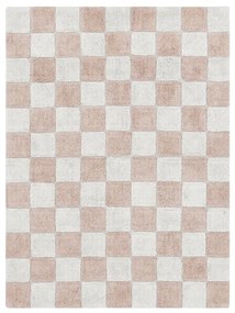 Svetloružovo-krémový prateľný ručne tkaný bavlnený koberec 120x160 cm Kitchen Tiles Rose – Lorena Canals