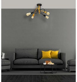 Prisadený luster OXFORD 4xE27/15W/230V čierna/žltá