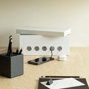 Biely kartónový organizér na káble Cordy Paper Laminate – Bigso