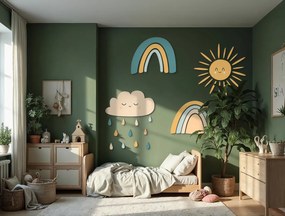 drevko |  Viacdielna detská dekorácia Dúhové kvapky  44 x 105 cm