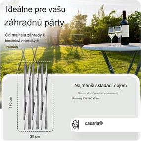 InternetovaZahrada Skladací barový stôl  Ø60 cm - biely/ mramorový vzhľad