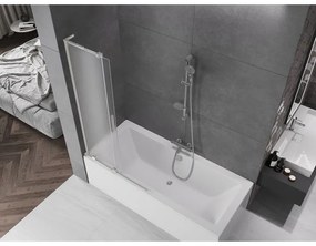 Mexen Velar L, 2-krídlová posuvná vaňová zástena 90 x 150 cm, 8mm sklo námraza, brúsená oceľ, 896-090-003-31-97