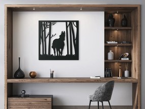 drevko Drevený obraz na stenu Kôň v lese Rozmer obrazu: 32,5 x 32,5 cm, Farba dekorácie: Čierna