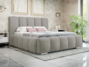 Čalúnená manželská posteľ Lisko Boucle, Rozmer postele: 140x200, Farby: Abriamo 07