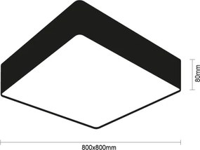 LED stropné svietidlo LED/215W/230V 3000/4000/6500K 80x80 cm čierne