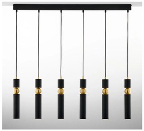 Jupiter 2005 - Luster na lanku ALAS 6xGU10/10W/230V čierna/zlatá