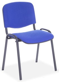 Konferenčná stolička Viva, čierne nohy, modrá