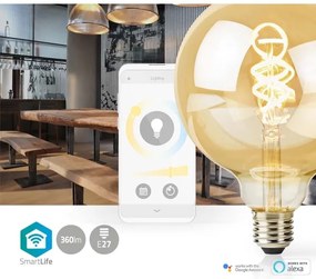 Nedis WIFILRT10G125 - LED Stmievateľná žiarovka E27/4,9W/230V Wi-Fi 1800-6500K