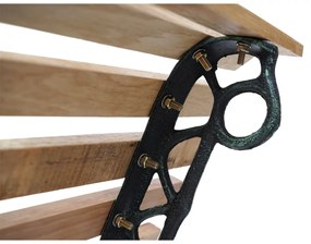 Záhradná lavica F97 2-miestna - liatina / drevo, 122 cm - Svetlo hnedá