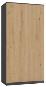 Šatníková skriňa Musecalo 3 (antracit + dub artisan). Akcia -21%. Vlastná spoľahlivá doprava až k Vám domov. 1132738