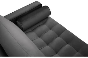 Tmavosivá zamatová pohovka Milo Casa Santo, 174 cm