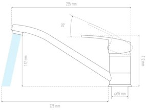 ALVEUS 1130434 - Drezová batéria NINA 13,5 cm granit/čierna