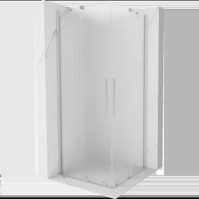 Mexen Velar Duo posuvná sprchová kabína 90 x 90 cm, matné sklo, brúsený nikel - 871-090-090-32-97