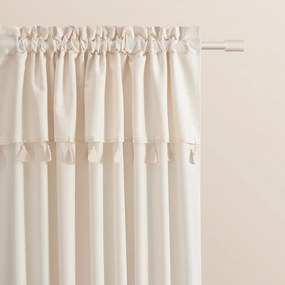 Svetlo krémový záves Astoria so strapcami na riasiacej páske 140 x 280 cm