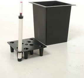 Kvetináč BLOCK, pozink, výška 80 cm, antracit, vr. zavlaž. systému
