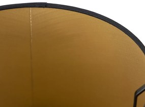 Čierny tienidlo z bavlny so zlatým vnútrom 25/20/16