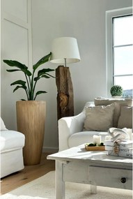 Kvetináč CITY, sklolaminát, výška 80 cm, béžový, vrúbkovaný