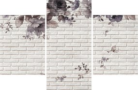 Obraz múru s kyticou (90x60 cm)