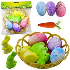 LEAN Veľkonočné ozdoby v košíku - 6 kusov
