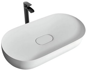 Rea iris, umývadlo na dosku z konglomerátu 700x355x105 mm, biela matná, REA-U4305